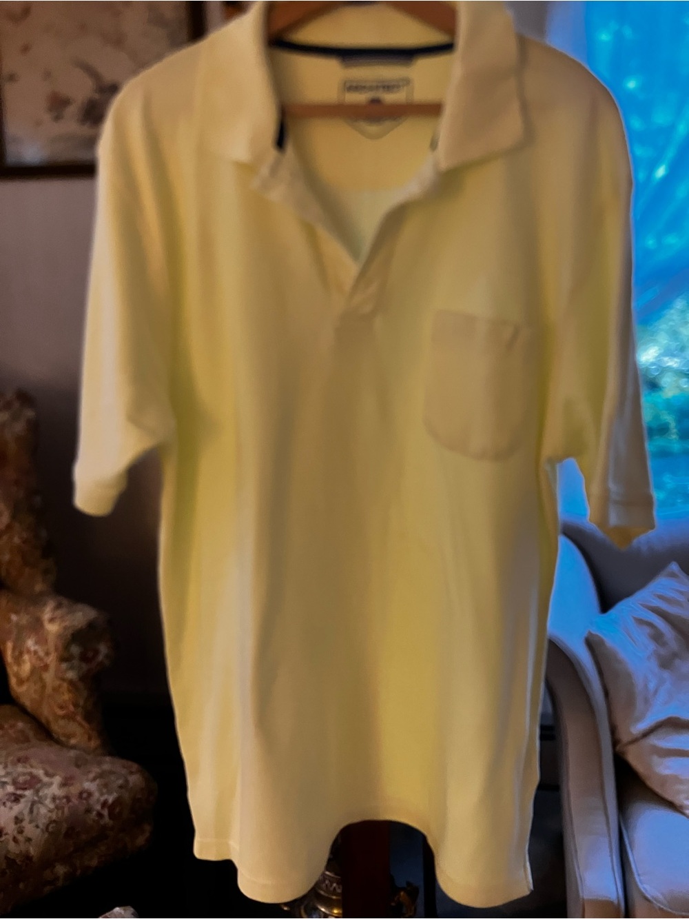 Architect Men's Short-Sleeve Polo in Pale Yellow XLT